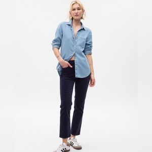 Gap Vintage Slim High Rise Corduroy Pants in Navy Blue